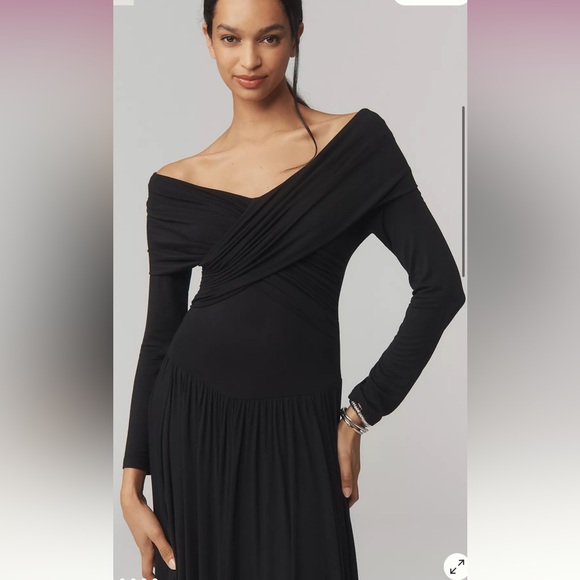 By Anthropologie Long-Sleeve Off-The-Shoulder Knit Maxi Dress - Picture 4 of 4